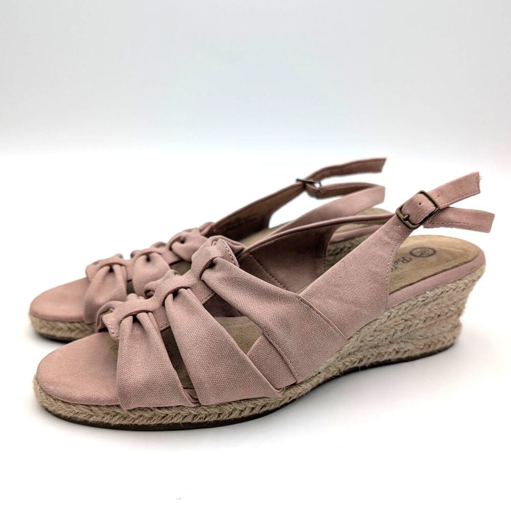 Bella Vita Cheerful Espadrille Sandals Women's Blush Linen Print Size US9M EU39
